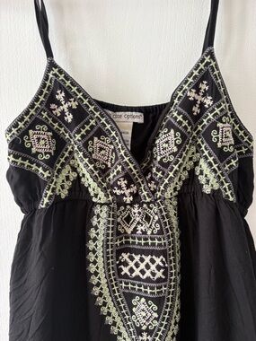 Cute Options Black Embroidered Maxi Dress Women’s Size S